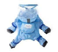 PETCUTE Imperméable pour Chien,Manteau De Pluie pour Chiens avec Capuche et Harnais,Quatre Pattes Manteau pour Chiens Imperméable avec Bandes Réfléchissantes,Veste de Pluie pour Chien avec Bouton