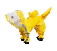 PETCUTE Imperméable pour Chien,Manteau De Pluie pour Chiens avec Capuche et Harnais,Quatre Pattes Manteau pour Chiens Imperméable avec Bandes Réfléchissantes,Veste de Pluie pour Chien avec Bouton