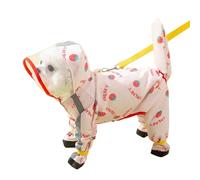 PETCUTE Imperméable pour Chien,Manteau De Pluie pour Chiens avec Capuche et Harnais,Quatre Pattes Manteau pour Chiens Imperméable avec Bandes Réfléchissantes,Veste de Pluie pour Chien avec Bouton