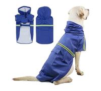 PETCUTE Imperméable pour Chien,Veste de Pluie pour Chien avec Capuchon,100% étanche et Coupe-Vent Manteau Imperméable pour Chiens avec des Bandes Réfléchissantes,Trou pour Harnais,Lavable en Machine