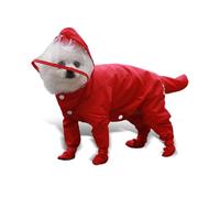 PETCUTE Imperméable pour Petit Chien avec Capuche, Manteau de Pluie pour Chien avec 4 Pattes,Imperméable Veste de Pluie pour Chiens avec Chaussons,Trou pour Laisse,Pomeranian, Shih Tzu,Chihuahua,S