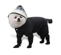 PETCUTE Imperméable pour Petit Chien avec Capuche, Manteau de Pluie pour Chien avec 4 Pattes,Imperméable Veste de Pluie pour Chiens avec Chaussons,Trou pour Laisse,Pomeranian, Shih Tzu,Chihuahua,XL