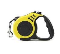 PETCUTE Laisse Rétractable pour Chien,Laisse Chien Enrouleur avec Ruban Nylon Solide,Poignée Confortable Frein à Une Main,Verrouillage,Laisses Flexible pour Petit, Moyenne,Chiens(3M,Jaune)