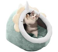 PETCUTE Lit de Grotte Doux pour Chats,Lit pour Chat Confortable avec Coussin Amovible,Niche Chat Panier Chat avec Fond Antidérapant,Lavable Lit Moelleux pour Animaux de Compagnie