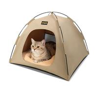 PETCUTE Lit de Tente pour Chien/Chat,Tente Tipi Imperméable pour Animal Domestique,Respirante et Lavable,Niche Pliable pour Chats et Chiots avec Coussin Amovible,pour l'intérieur et l'extérieur,L