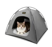 PETCUTE Lit de Tente pour Chien/Chat,Tente Tipi Imperméable pour Animal Domestique,Respirante et Lavable,Niche Pliable pour Chats et Chiots avec Coussin Amovible,pour l'intérieur et l'extérieur,S