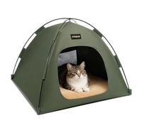 PETCUTE Lit de Tente pour Chien/Chat,Tente Tipi Imperméable pour Animal Domestique,Respirante et Lavable,Niche Pliable pour Chats et Chiots avec Coussin Amovible,pour l'intérieur et l'extérieur,M