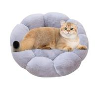 PETCUTE Lit en Peluche pour Animaux De Compagnie,Panier pour Chien Rond Forme de Fleur,Coussin pour Chiens avec Fond Antidérapant,Lavable Lit Chaud pour Chat de Taille Petit Moyen