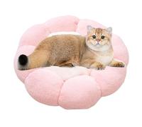 PETCUTE Lit en Peluche pour Animaux De Compagnie,Panier pour Chien Rond Forme de Fleur,Coussin pour Chiens avec Fond Antidérapant,Lavable Lit Chaud pour Chat de Taille Petit Moyen