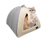 PETCUTE Lit pour Chat de Qualité Supérieure,Niche pour Chat Interieur avec Coussin Amovible Lavable,Semi Fermé Lit pour Animaux De Compagnie,Confortable Coussin pour Chien,Panier pour Chat