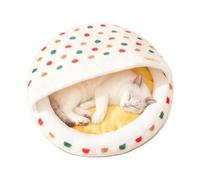 PETCUTE Lit pour Chat d'intérieur avec Capuche,Coussin Confortable et Lavable pour Chiot et Chaton avec Fond Antidérapant,Panier pour Petits et Grands Chiens,S