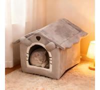 PETCUTE Lit pour Chat d'Intérieur, Niche Pliable pour Chat avec Fond Antidérapant et Résistant à l'eau,Lavable Maison pour Chats d'intérieur avec Coussin Amovible,L