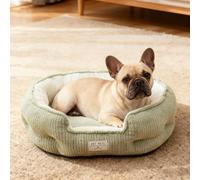 PETCUTE Lit pour Chat en Peluche,Panier pour Chien Lavable avec Fond Antidérapant,Canapé Doux Confort pour Animaux de Compagnie,Lit Donut pour Chiens et Chats,Vert,L