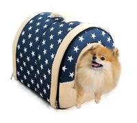 PETCUTE Lit pour Chien Panier Grotte pour Chien Chats Pliable Couchage pour Chien Maison pour Chiot avec Coussin Amovible 45x35x35CM