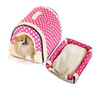 PETCUTE Lit pour Chien Panier Grotte pour Chien Chats Pliable Couchage pour Chien Maison pour Chiot avec Coussin Amovible 35x30x30CM
