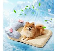 PETCUTE Lit rafraîchissant pour Chiens,Lavable,Tapis Refrigerant pour Chiens et Chats,Coussin Rafraichissant pour Animaux avec Housse Amovible,Idéal pour la Maison, Extérieur et Voiture,S