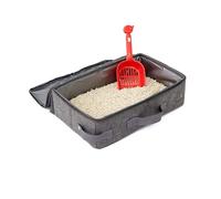 PETCUTE Litière pour Chat Pliable, Litière de Voyage Portable pour Chat,Imperméable,Légère et Souple,Maison de Toilette pour Chats,pour Voyage, Extérieur, Parc,Maison