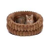 PETCUTE Lits Ronds pour Chats d'Intérieur, Lavables en Machine, Lit Apaisant pour Chiens avec Fond Antidérapant et Coussin Réversible,pour Chats, Petits Chiens et Chiots de Taille Moyenne,M