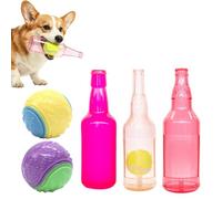 PETCUTE Lot de 5 Jouet pour Chien à Couinement avec Balle de Tennis Intégrée,Jouet interactif à Mâcher pour Chien,Anti-Déstructeur pour Chiots et Chiens de Petite