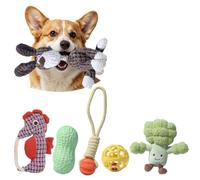 PETCUTE Lot de 6 Jouets à mâcher pour Chiens - Résistants et Indestructibles,Peluche Non Toxique en Coton Naturel,Jouets pour Chiots,Jouet Durable pour Chiens de Petite et Grande Taille