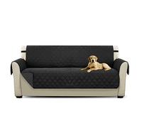 PETCUTE Luxe matelassé Chaise Housse canapé Protecteur canapé Housse pour Animaux de Compagnie Extra Doux Toutes Tailles Noir Trois Places