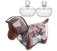PETCUTE Manteau de Pluie Imperméable pour Chien avec Capuche,Imperméable pour Chien en PVC Transparent,Manteaux imperméables pour Chiens avec Fermeture à Boutons,pour Les Jours de Pluie