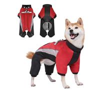 PETCUTE Manteau d'hiver Imperméable pour Chien à 4 Pattes,Coupe-Vent, Réglable,Vestes d'hiver pour Chiens avec Harnais,Réfléchissant Veste Chaude pour Chien avec Doublure en Polaire Douce,3XL