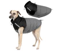 PETCUTE Manteau d'hiver Imperméable pour Chien avec Anneau en D Durable,Veste Chaud pour Chiot,Vêtements pour Animaux, Gilet Réfléchissant Coupe-Vent pour Petit Moyen Chien,Gris,4XL