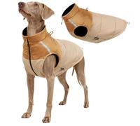 PETCUTE Manteau d'hiver Imperméable pour Chien avec Anneau en D Durable,Veste Chaud pour Chiot,Vêtements pour Animaux, Gilet Réfléchissant Coupe-Vent pour Petit Moyen Chien,Blé,3XL