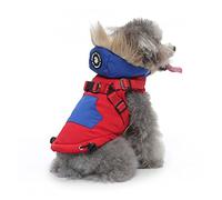 PETCUTE Manteau d'Hiver Imperméable pour Chien avec Capuche et Harnais, Coupe-Vent pour Petit Moyen Grands Chiens, Vêtements Chauds avec Doublure en Polaire et D-Ring