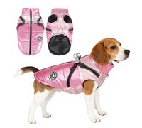 PETCUTE Manteau d'hiver Imperméable pour Chien avec Harnais Réglable Intégré, Réfléchissant,Lavable,Veste d'hiver pour Chien,Vetement pour Chiens,pour Chiot, Chiens de Petite et Moyenne Taille,M