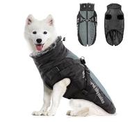 PETCUTE Manteau d'hiver Imperméable pour Chiens avec Harnais, Veste de Chien avec Conception de Bandes Réfléchissantes,Anneau en D Durable,Lavables Manteau Chien Hiver Chaud,2XL