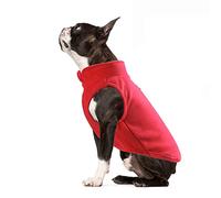 PETCUTE Manteau d'Hiver pour Chien Coupe-Vent avec Trou pour Harnais, Gilet en Polaire Doux et Chaud, Vêtement pour l'Hiver pour Petit Moyen Chien Chat Rouge XL