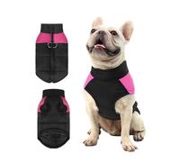 PETCUTE Manteau Imperméable pour Chien,Vêtements pour pour Animaux avec Anneaux en D Durable,Gilet Harnais Chiot,Manteau d'hiver pour Chien avec Fermeture éclair Lisse,Rouge Rose,L