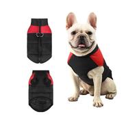 PETCUTE Manteau Imperméable pour Chien,Vêtements pour pour Animaux avec Anneaux en D Durable,Gilet Harnais Chiot,Manteau d'hiver pour Chien avec Fermeture éclair Lisse,Rouge,M