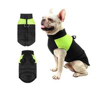 PETCUTE Manteau Imperméable pour Chien,Vêtements pour pour Animaux avec Anneaux en D Durable,Gilet Harnais Chiot,Manteau d'hiver pour Chien avec Fermeture éclair Lisse,Vert,M