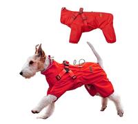 PETCUTE Manteau Pluie Chien, Imperméable avec Bande Réfléchissante, Manteaux Imperméables pour Chiens avec Fermeture à Boutons,pour Les Jours De Pluie (Rouge, 2XL)