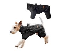 PETCUTE Manteau Pluie Chien, Imperméable avec Bande Réfléchissante, Manteaux Imperméables pour Chiens avec Fermeture à Boutons,pour Les Jours De Pluie (Noir, 5XL)