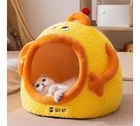PETCUTE Mignon Grotte pour Chat,Panier pour Chats Interieur,Lit pour Animaux de Compagnie avec Coussin Lavable et Amovible,Niche pour Chats avec Fond Antidérapant,pour Petits et Moyens Animaux,M