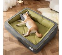 PETCUTE Mousse Mémoire Panier pour Chien Orthopédique,Imperméable,Canapé pour Chien Moyen Taille avec Déhoussable Lavable,Lit pour Chiens avec Base Antidérapante,Vert,M
