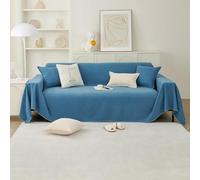 PETCUTE Multifonction Jeté de Canapé Grande Taille,Housse de Canapé 2 Places,Réversible Couvre Canapé Jete de Canape Polyvalente,Grande Couverture pour lit Double,Bleu,180 * 340cm