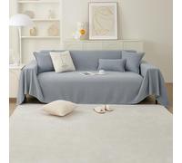 PETCUTE Multifonction Jeté de Canapé Grande Taille,Housse de Canapé 2 Places,Réversible Couvre Canapé Jete de Canape Polyvalente,Grande Couverture pour lit Double,Gris Clair,180 * 300cm