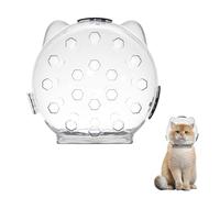 PETCUTE Muselière pour Chat,Transparente Couvre-Bouche de Chat avec Double Serrure,Respirant Capuche Masque de Protection pour Chaton et Chien,pour la Coupe des Ongles et Le Bain de Chat