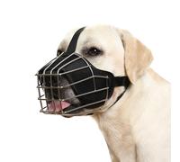 PETCUTE Muselière pour Chien Métal,Museliere Anti Aboiement Anti-Morsure,Muselière Panier en Métal pour Chiens avec Sangles Réglables,Durable,Museliere pour Petits, Moyens Et Grands Chiens,M