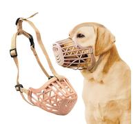 PETCUTE Muselière pour Chien,Muselière Durable pour Chiens de Grande Taille Grande avec Sangles Réglables,Respirant,Protège-Dents pour empêcher Les morsures et Les aboiements,Marron,S