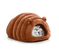 PETCUTE Niche Chat Lit pour Chat,Lavable Niche pour Chat avec Coussin Amovible,Chaud Panier pour Chat,Confortable Coussin Chien Convient aux Chats,Chiens,Interieur Extérieur Igloo Chat Tente