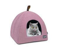 PETCUTE Niche pour Chat Intérieur Lavable avec Coussin Amovible, Panier avec Fond Antidérapant, Confortable et Pliable - Convient aux Chats et Chiens