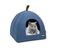 PETCUTE Niche pour Chat Intérieur Lavable avec Coussin Amovible, Panier avec Fond Antidérapant, Confortable et Pliable - Convient aux Chats et Chiens