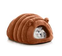 PETCUTE Niche pour Chat Lavable avec Coussin Amovible, Panier Chaud et Confortable pour Chats et Chiens, Igloo Tente Intérieur Extérieur