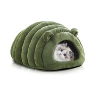 PETCUTE Niche pour Chat Lavable avec Coussin Amovible, Panier Chaud et Confortable pour Chats et Chiens, Igloo Tente Intérieur Extérieur